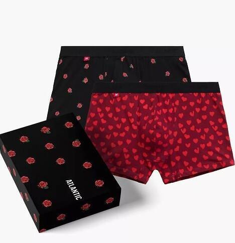 Набір боксерок чоловічих 2шт. 2GMH-026 Atlantic, - чорний/бордовий