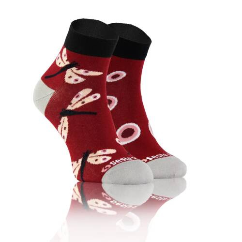 Асиметричні шкарпетки Стрикоза finest cotton Sesto Senso, - бордовий