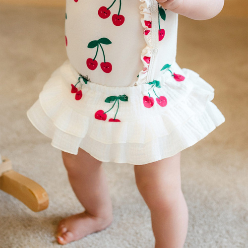 Панталони-блумерси Eevi Cherry муслін бавовна екрю вишеньки