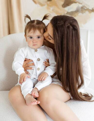 Штанці для немовлят 10249W "Natural Waffel" Makoma,- white