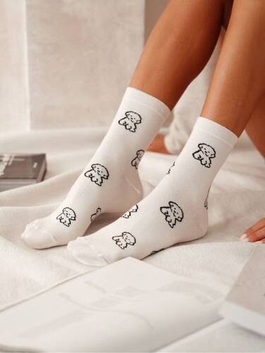 Шкарпетки жіночі 0200-155 Цуценята Milena, -екрю