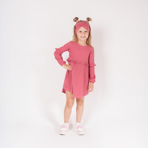 216167 Lala – дитяча сукня Nicol, бавовна, довгий рукав, рюші