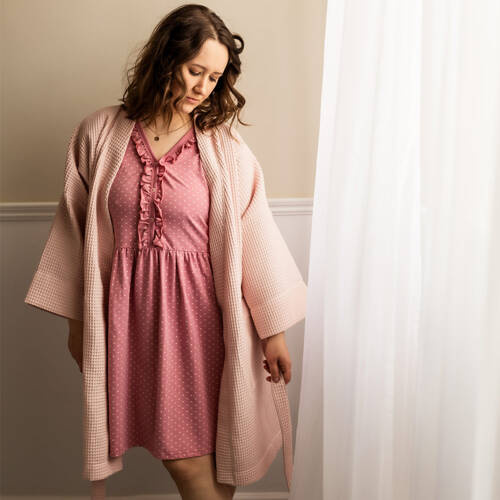 Нічна сорочка для вагітних і годуючих жінок Linda Eevi,- рожевий/сердечка