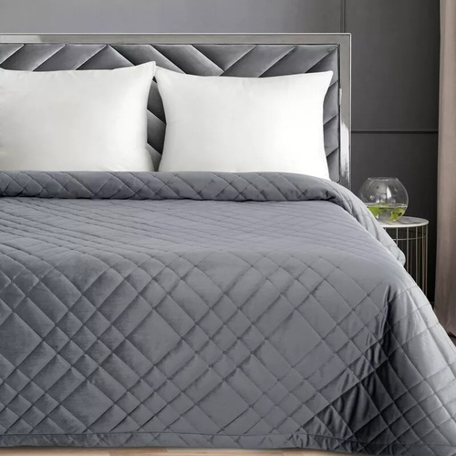 Eurofirany Ria 6 покривало велюрове декоративне сірий