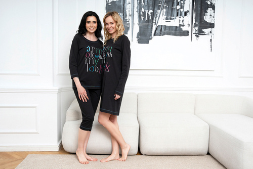 Піжама жіноча Olza рукав 3/4 Italian Fashion, - чорний