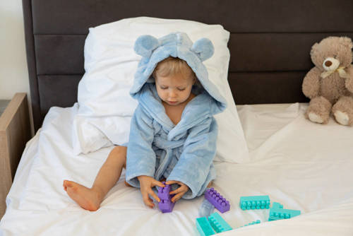 Халат дитячий з вушками Teddy ByShelly -блакитний