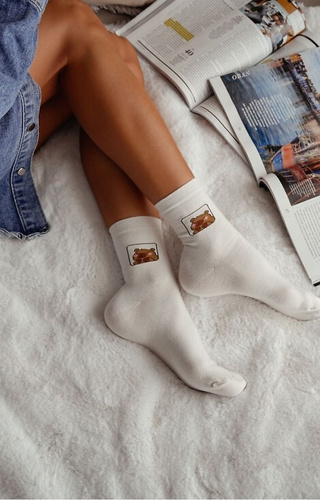 Жіночі шкарпетки Milena 0200-186 – бавовняні, принт капібара