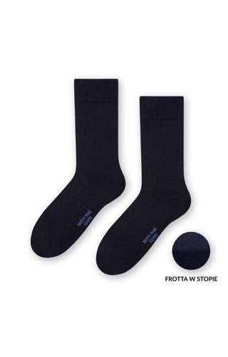 Шкарпетки чоловічі з вовни мериноса  Art.130 Półfrotte Merino Wool Steven, - 002 темно-синій