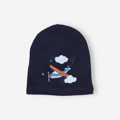Дитяча бавовняна шапочка ABN-2675 Samoloty Nini темно-синій