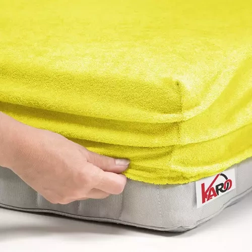 Простирадло махрове на резинці frotte KARO, - лимонний