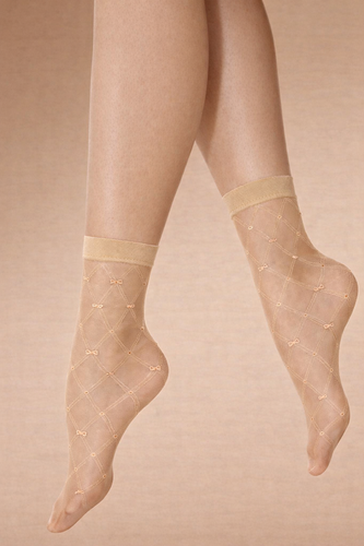 Жіночі шкарпетки Knittex Hold 20 den – шкарпетки з геометричним візерунком naturel