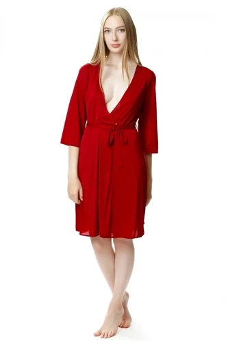 86299 Passion Szlafrok peniuar Mewa burgundowy