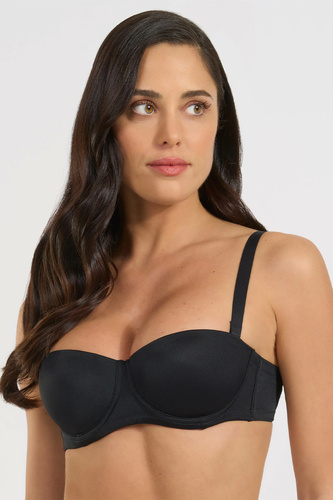 391 Бюстгальтер Bandeau Nero Selene Бардотка З ущільненою чашкою Знімні бретелі
