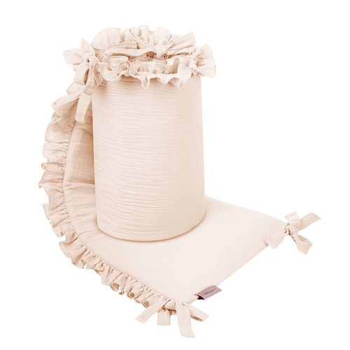 М'який бортик в дитяче ліжечко  мусліновий Natural Belisima, - eкрю