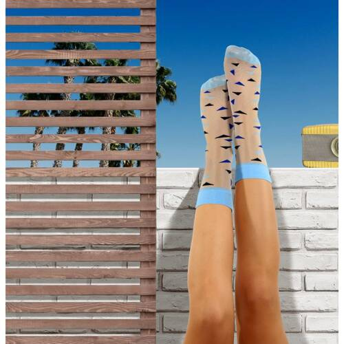 Набір нейлонових шкарпеток 2шт. Sesto Senso, - трикутники блакитний