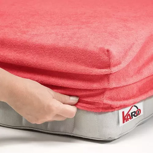 Простирадло махрове на резинці frotte KARO, - малиновий