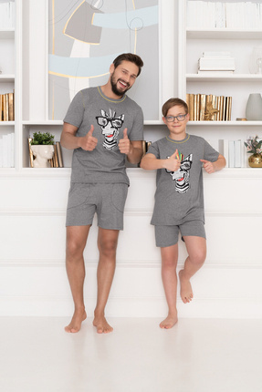 Crazy піжама для хлопчика короткий рукав, шорти  Italian Fashion -  сірий