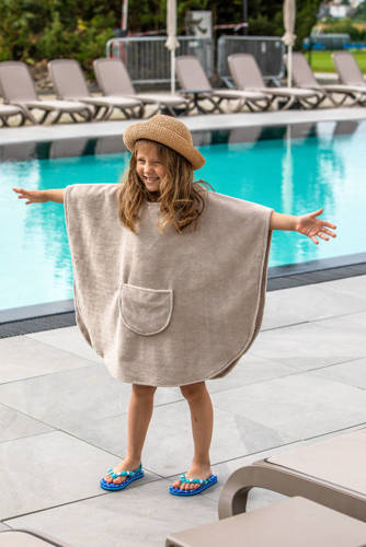 Дитячий рушник-пончо Popi з капюшоном AQUA NIÑO - бежевий