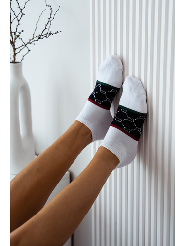 Жіночі шкарпетки 1146-005 CC z szerokim paskiem Milena, -білий