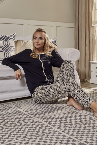 Жіноча піжама Gujana — Italian Fashion | Віскоза з еластаном, довгий рукав