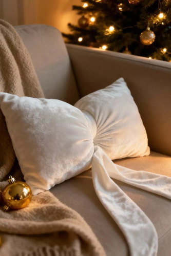 Різдвяна подушка-бант 40x23 Spod Igły i Nitki