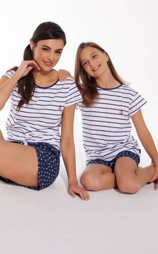 Піжама для дівчинки 246/103 Marine Cornette, - білий/темно-синій