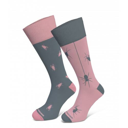 Високі асиметричні шкарпетки Муха і Павук finest cotton Sesto Senso, - рожевий