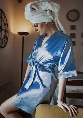 Сатиновий халат жіночий 90 Dkaren - baby blue