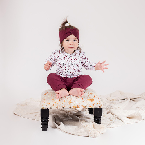 217095 Бавовняне боді Nicol Alisa з довгим рукавом – квітковий візерунок