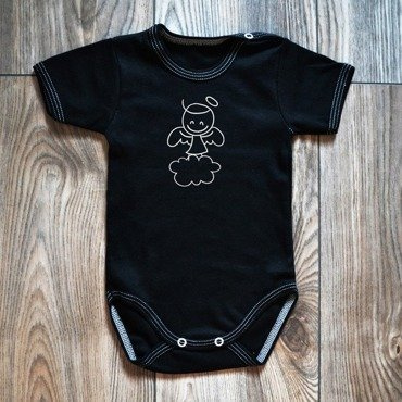 Дитяче боді з коротким рукавом "Aniołek" Moocha, - чорний