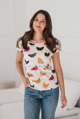 Футболка для вагітних та годуючих жінок Milk Shirt Milk&Love, - курочка