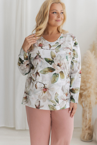 Піжама жіноча Taro 3652 Denisa 100% бавовна, довгі штани, виріз V