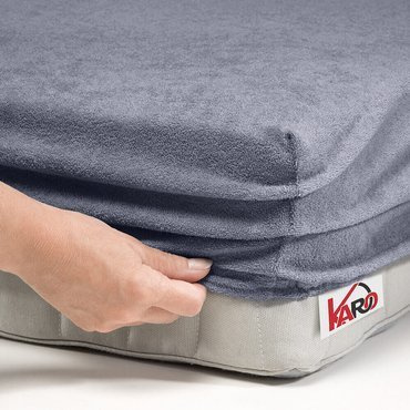 Махрове простирадло на резинці frotte KARO, - графітний