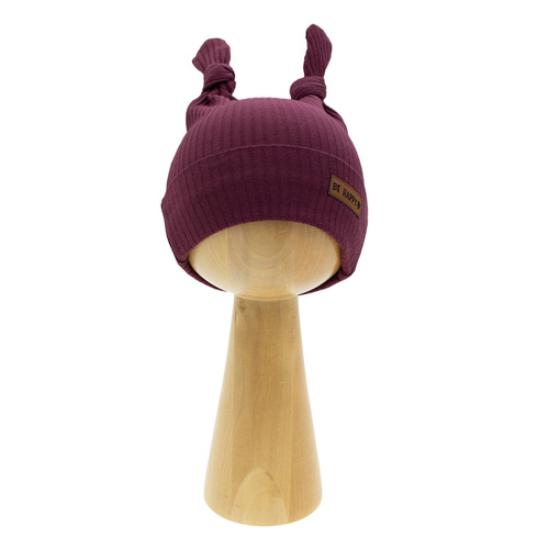 217054 Бавовняна шапочка Nicol Alisa – бордова з вузликами