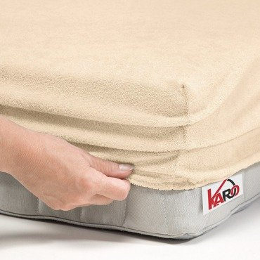 Простирадло махрове на резинці frotte KARO, - світло-бежевий