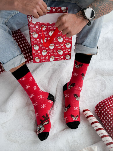 Skarpety 1290.039 Świąteczne Renifery Milena – Непарні святкові шкарпетки