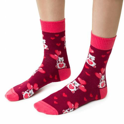 Шкарпетки жіночі Art.136 Walentynkowe Steven, - 122 бордовий