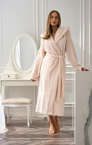 Довгий жіночий халат 2599 Robin L&L, - абрикосовий