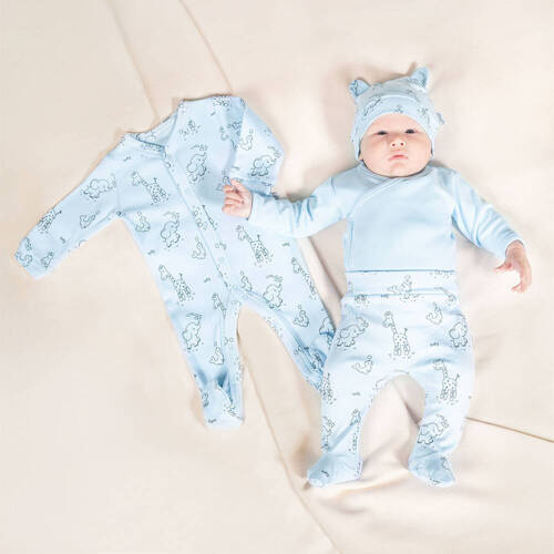 Комплект одягу для немовлят 4800 11 "Animals" Nicol, - голубий
