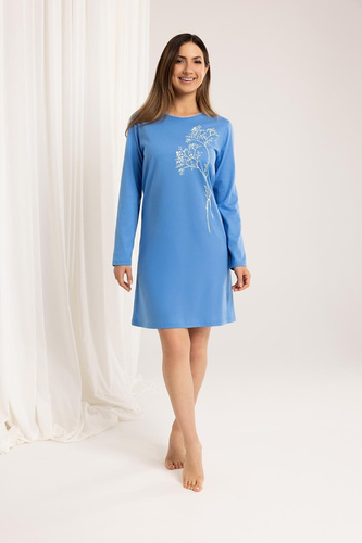 Бавовняна нічна сорочка 160 — блакитний