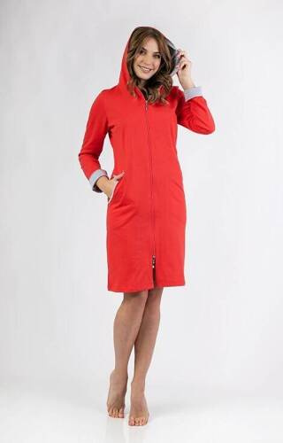 Халат жіночий з капюшоном 158 Regina - червоний