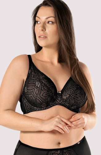 Desire BO50 mefemi by Nipplex чорний бюстгальтер soft bralette з мереживом