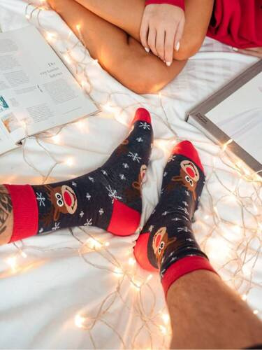 Чоловічі новорічні шкарпетки 1290 Milena - 02 сірий