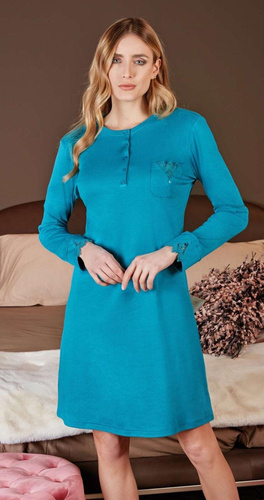 Нічна сорочка на гудзиках PC38089 Nottingham, - azure