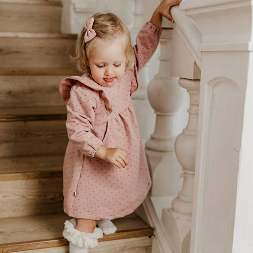 Дитяча сукня з воланами Hearts & Bears Eevi - рожева