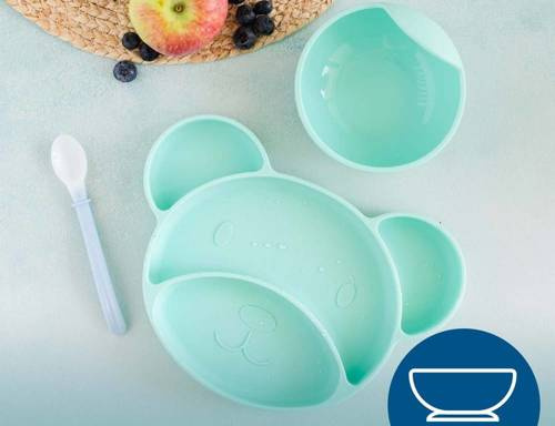 Дитяча тарілка на присосці CA51/401 Canpol Babies, -бірюзовий