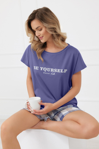 Бавовняна жіноча піжама Rima Italian Fashion короткий рукав шорти