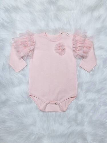 Дитяче боді з довгим рукавом Carmen Bambarillo, - пудрово-рожевий