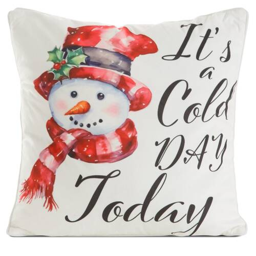 Велюрова декоративна наволочка Chp 126 Сніговик Eurofirany, - кремовий