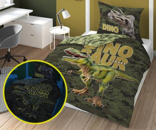 Комплект постільної білизни, що світиться в темряві Динозавр 4030 A Fluo 133 Detexpol